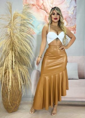 Encargo Enagua de cuerina café talla M